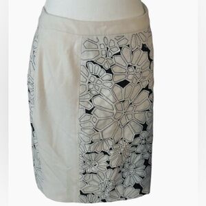 SNOWFLAKE Wool Skirt Per Se XS Winter Christmas Designer Black Cream Vintage